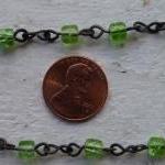 Handmade Green Crackle Bead..