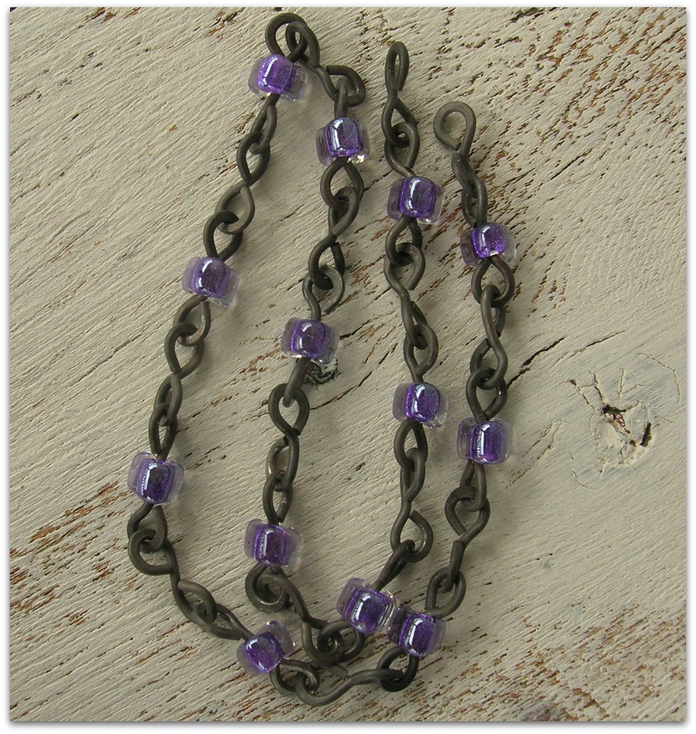Handmade Purple Bead Annealed Chain